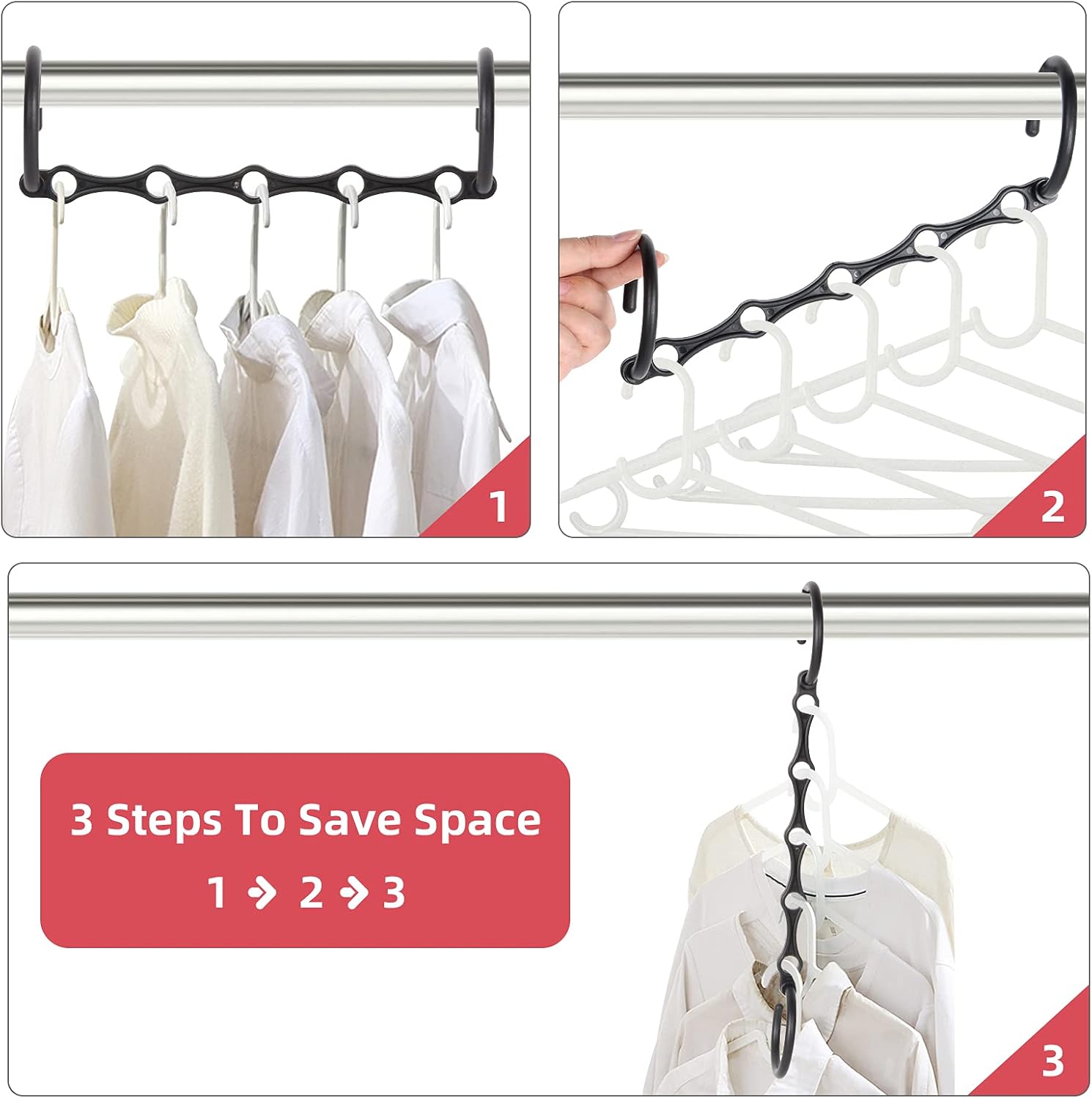 Niclogi Space Saving Hangers Magic Hangers 20 Pack Closet Space Saver Multi Hangers Space Saving Closet Organizer