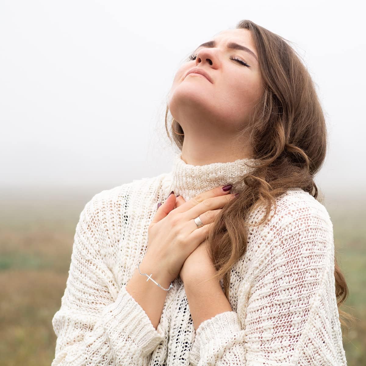 925 Sterling Silver Cross Bracelet Womens in Good Faith CZ Chain Bracelet with Cross for Confirmation Anniversary Birthday - Image 5