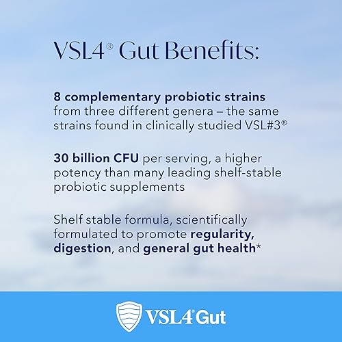 Miniatura 4 de VSL4 Probióticos diarios intestinales para la salud intestinal, 30B UFC, soporte digestivo multicepa para mujeres y hombres, promueve el equilibrio