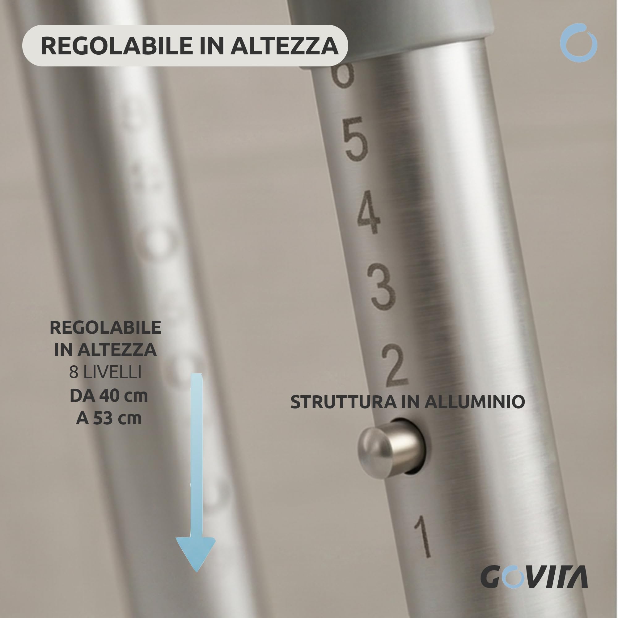 GOVITA Sgabello Doccia Anziani e Disabili Antiscivolo – Sedia Doccia Regolabile in Alluminio, Sedile Sicuro e Stabile con Piedini Antiscivolo, Ideale per Doccia e Vasca (43 cm, Rettangolare)