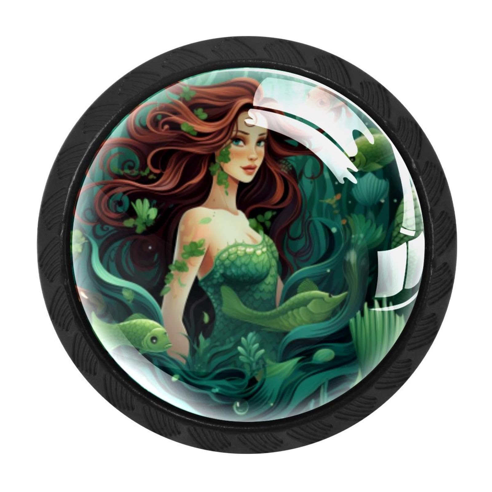 Chenzzzz Multicolored 17 4 Pieces Mermaid Drawer Knobs, 35Mm Black Cabinet Knobs, Drawer Pulls And Knobs, Dresser Drawer Knobs, Cabinet Hardware Kitchen Cabinet Knobs