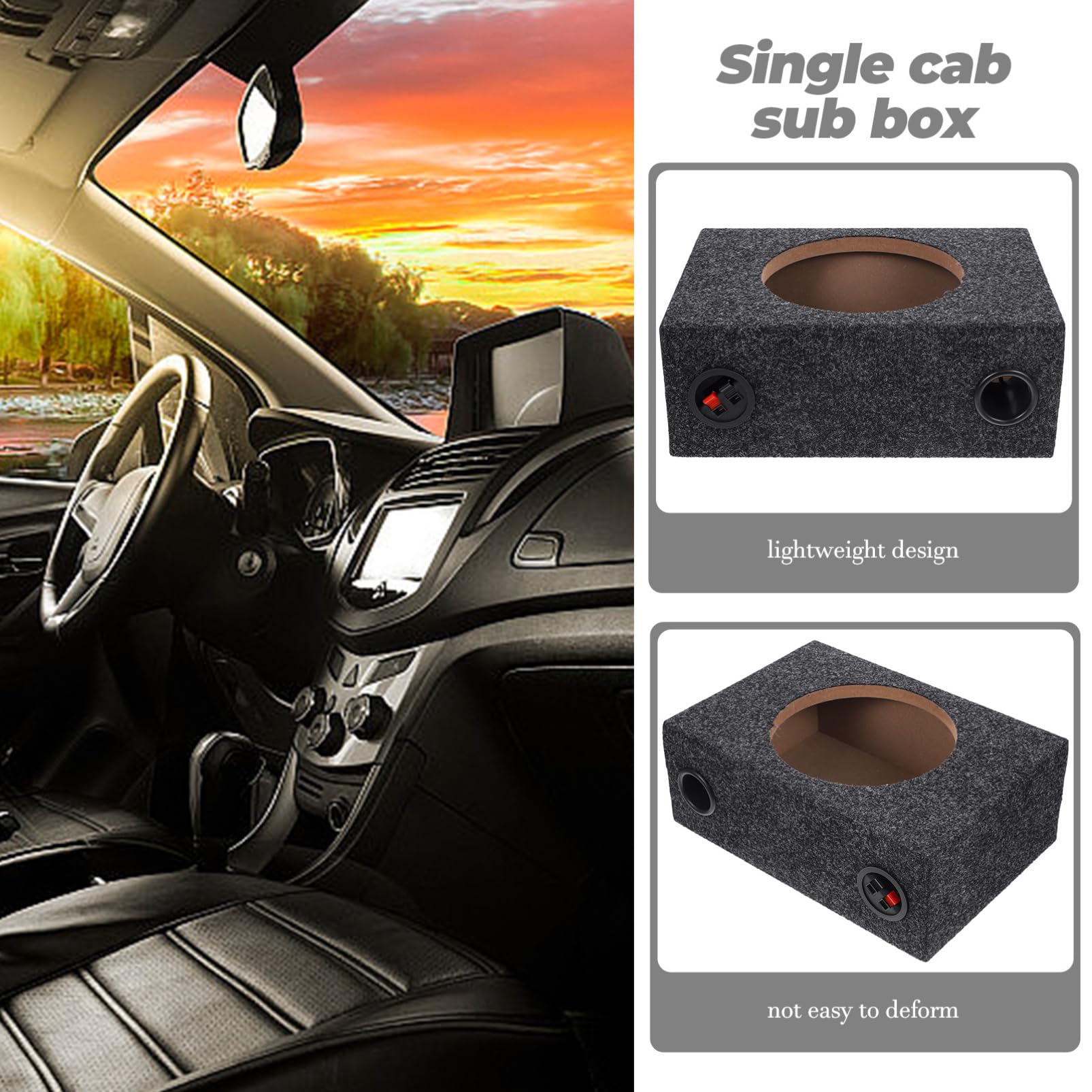 Cassa Subwoofer Per Auto 8 Pollici in Legno e Abs, Box Audio Fai Da Te Cabinet Per Altoparlanti, Contenitore Resistente e Leggero Per Installazione Veicoli e Camion