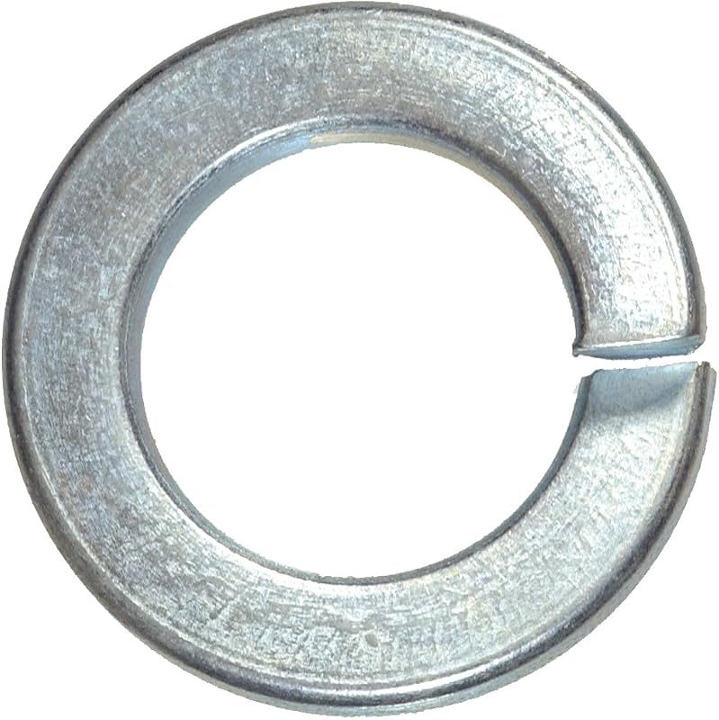 Split Lock Washers, 1/4in, 100 Pack, Zinc | Zinc-plated steel helps resist corrosion, Split design adds tension to reduce loosening in repair and construction use