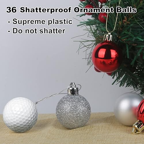 Vista 247 de 18 esferas medianas decorativas navideñas para árbol de Navidad, inastillables, para colgar, color púrpura, 2.5 pulgadas, paquete de 18