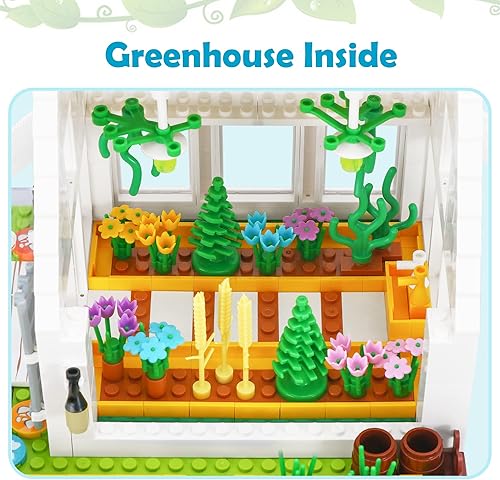 Miniatura 4 de Juguetes de construcción de granja de la ciudad, juegos de construcción de invernaderos, bloques de construcción de campo de granja, conjunto de