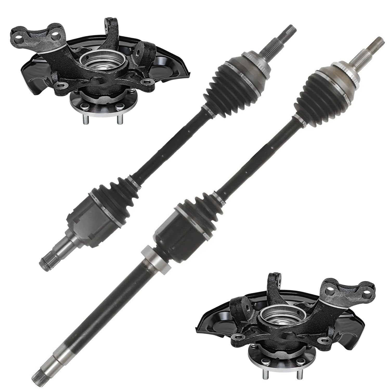 Detroit Axle - FWD Front Steering Knuckles CV Axles for 04-10 Toyota Sienna