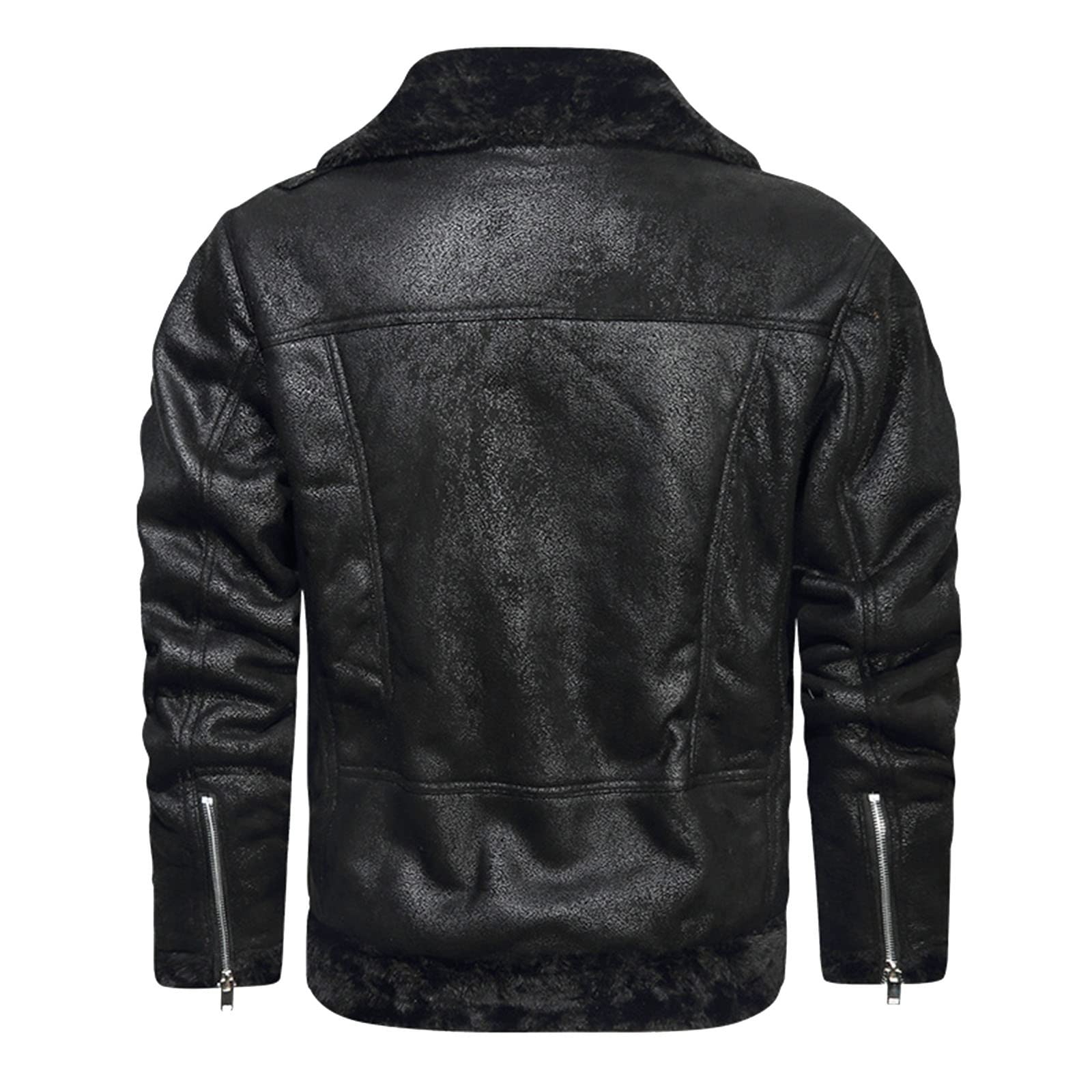 Giacca da uomo in pelle PU Antivento Moto Giacca Teddy Jacket Baseball Casual Similpelle Giacca Moto Giacca da Motociclista Vera Pelle