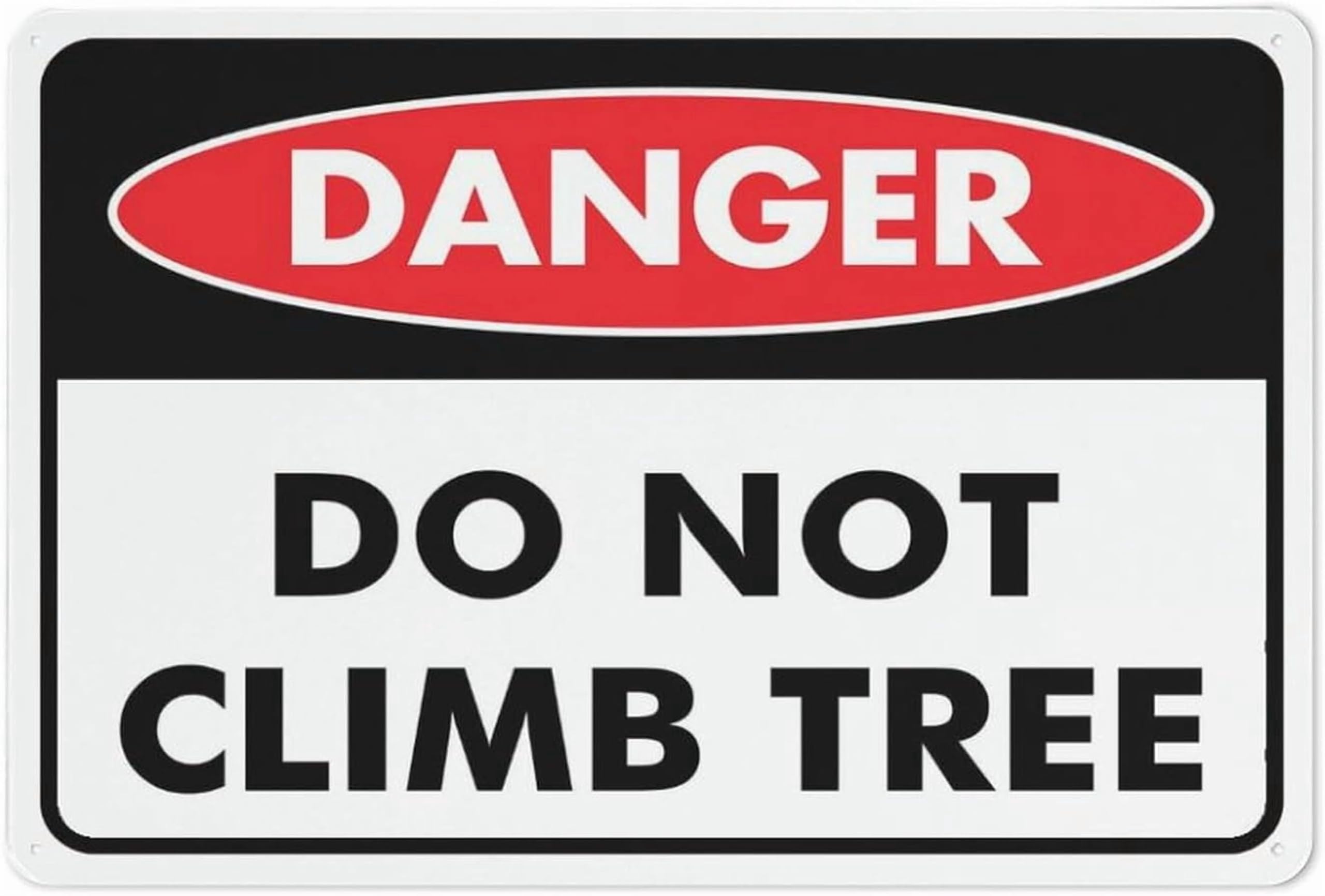 (2-Pack) Metal Tin Sign Danger Do Not Climb Tree Sign 8""X12"" Rust Free Signs Outdoor, Sign For Home, Business, Yard
