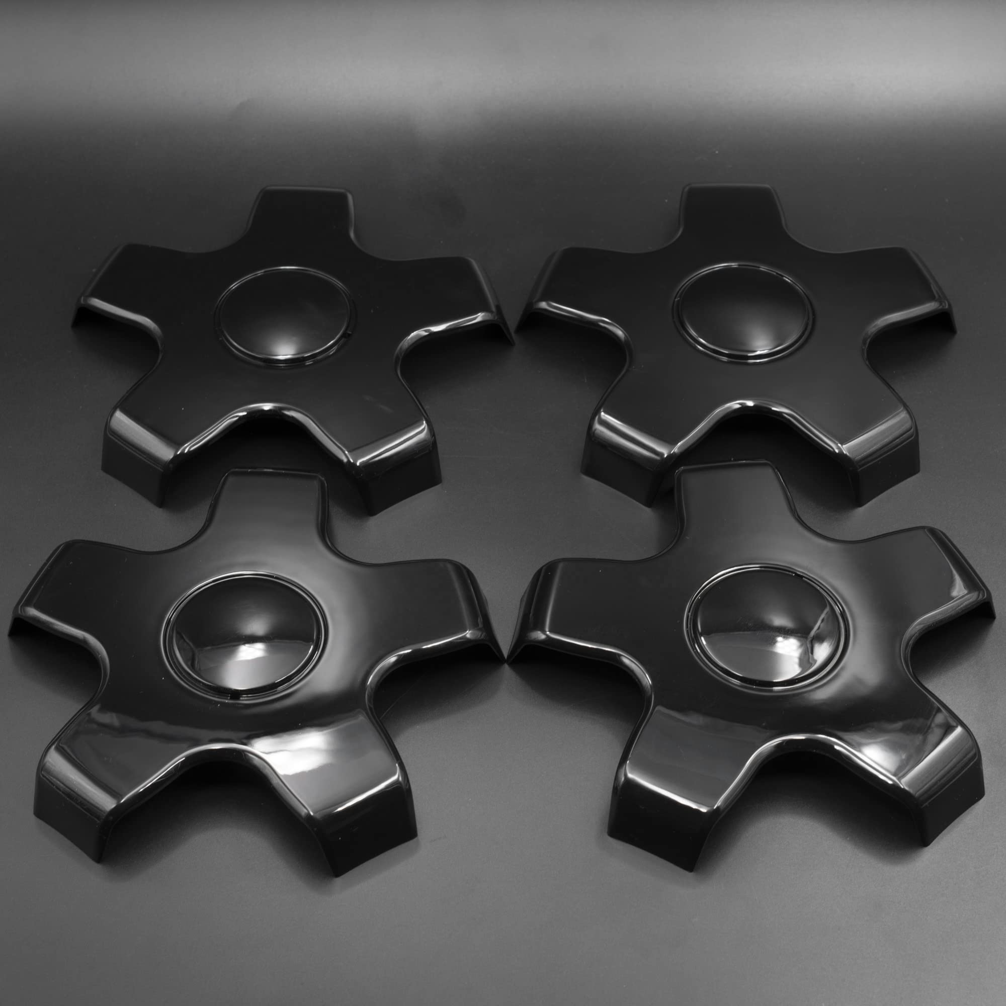 4 x 76 mm czarne nakładki na piasty koła do modelu 3 S X