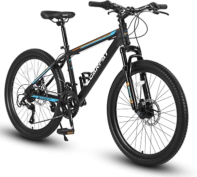 Mountain Bike, 26/27.5/29 Inch Mountain Bike for Men,Women, 1/8/21/24 Speeds with Mechanical Disc Brakes, High Carbon Steel/Aluminum Frame Adult Bicycle