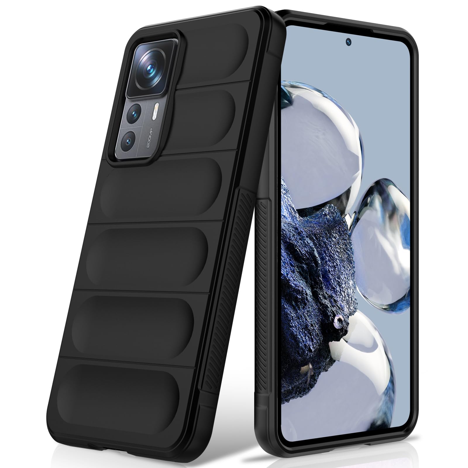 Cover KUSINHOKA Per Xiaomi 12T/12T Pro – Custodia In Silicone E PC Con Staffa Anulare E Protezione Fotocamera Scorrevole, +3 Pellicole Vetro Temperato