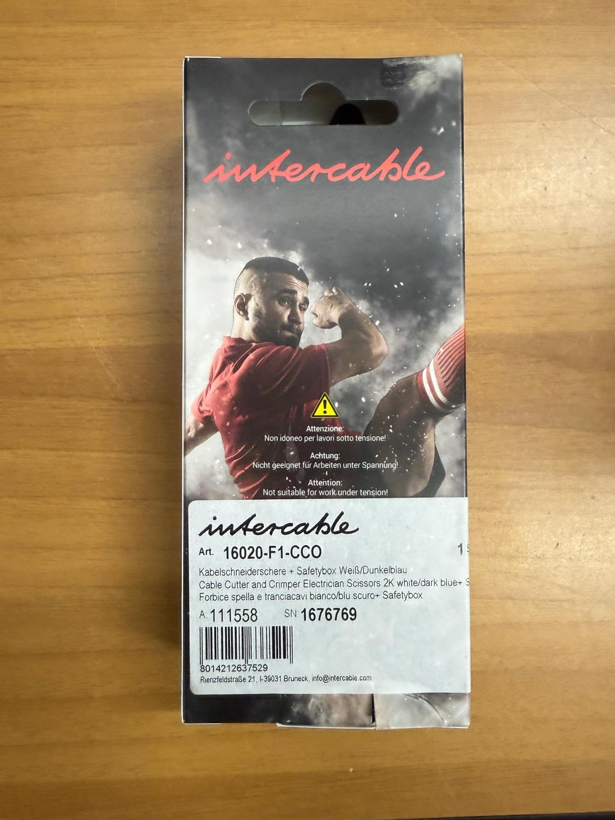 Intercable Ciseaux professionnel pour électricien F1 16020 Série limitée Équerre de football COMO blanc bleu foncé 16020-F1-CCO