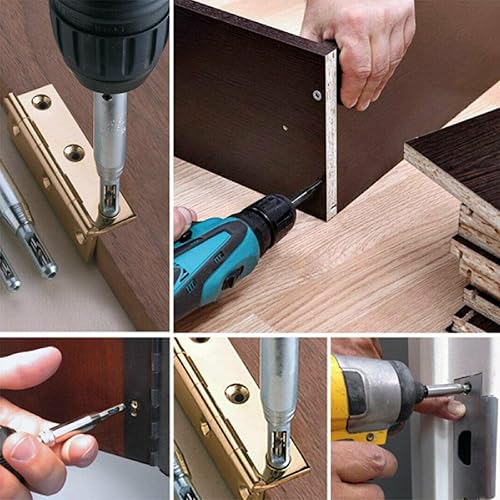 Miniatura 7 de Juego de 7 brocas para bisagra, HSS, autocentrantes, broca centrada de hardware para puerta de madera, agujero piloto de bisagra (564 pulgadas, 764,