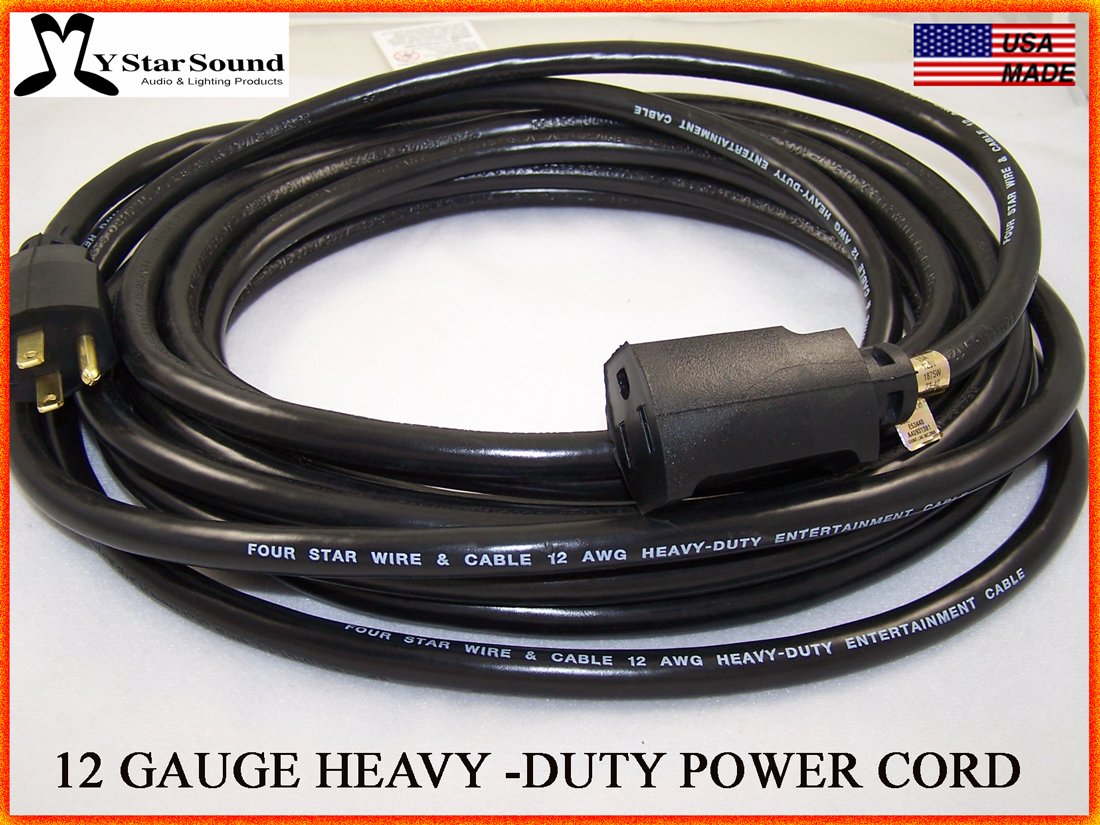 Extension Power Cord 100' Heavy Duty 12 Gauge 3 Conductor Rated for Outdoor Use. Great for Live Entertainment & Motor Home Power Sjtw