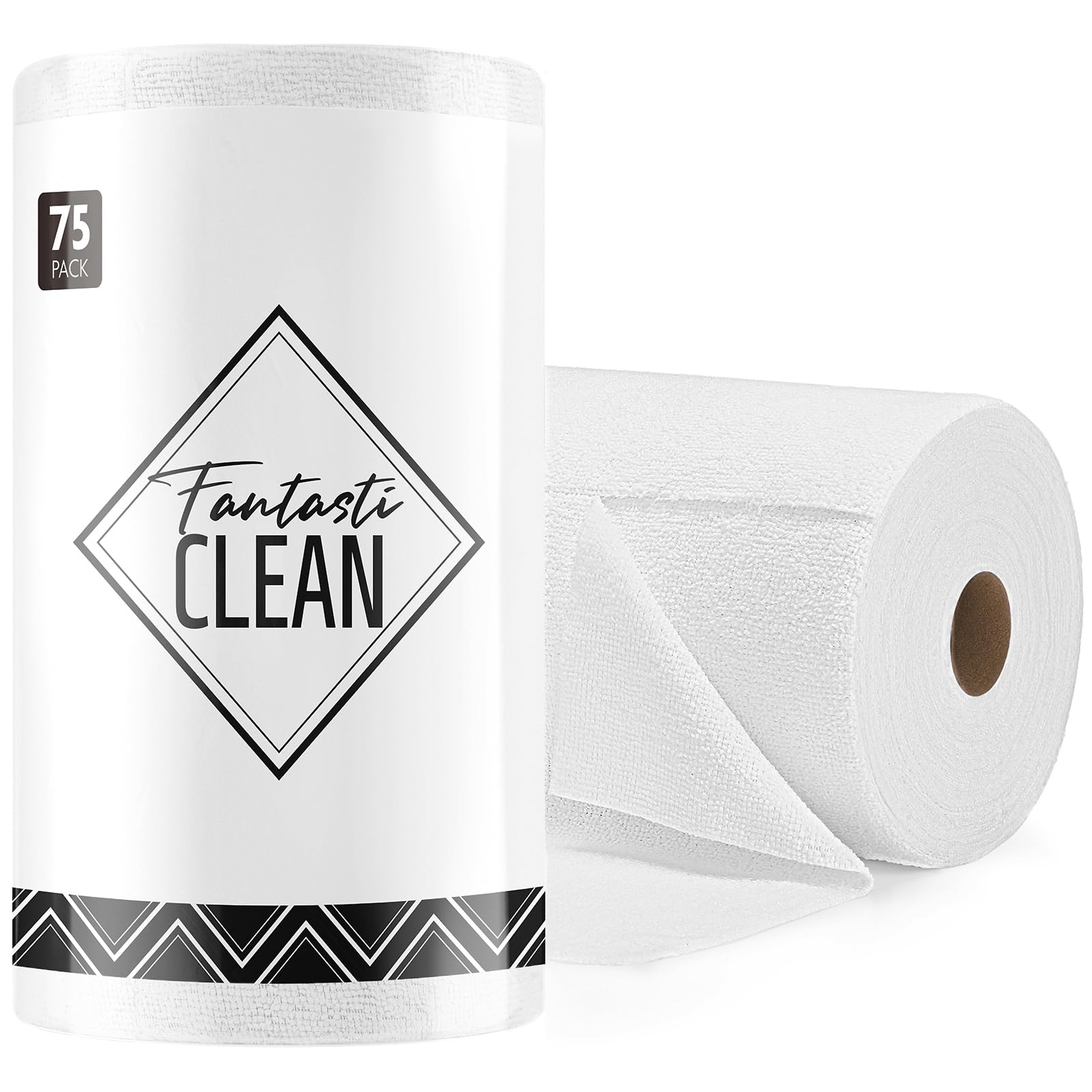 Fantasticlean Rollo de Paño de Microfibra - 75 Unidades, Paños de Limpieza Rasgables, Trapos Reutilizables y Sin Pelusas, para el Coche, la Cocina y el Hogar 30 x 30 cm - Gris Oscuro — view 13