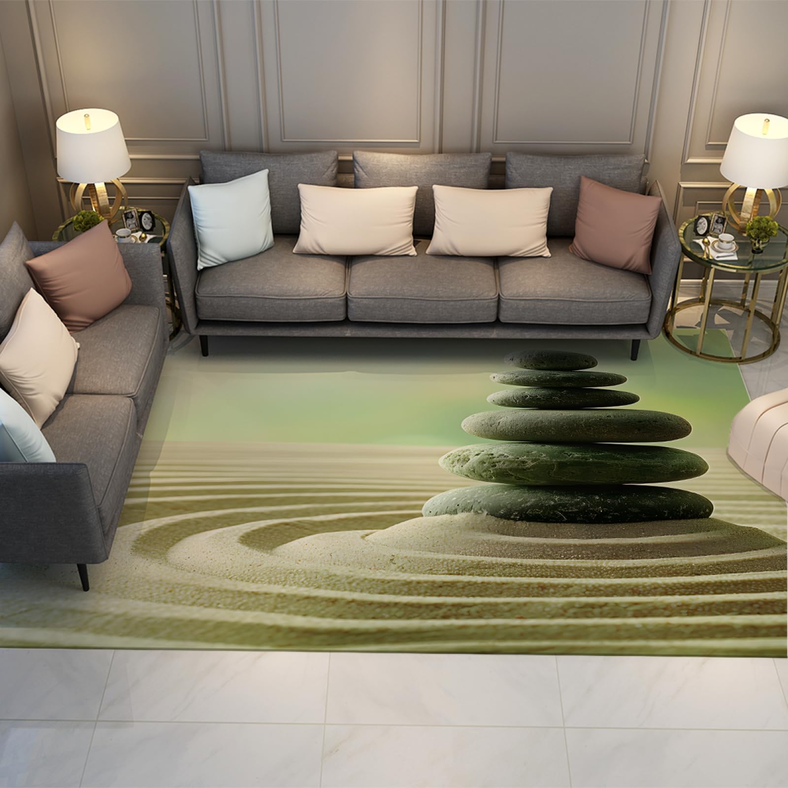 Tapis de pierres japonaises doux et antidérapant pour sol froid et glissant