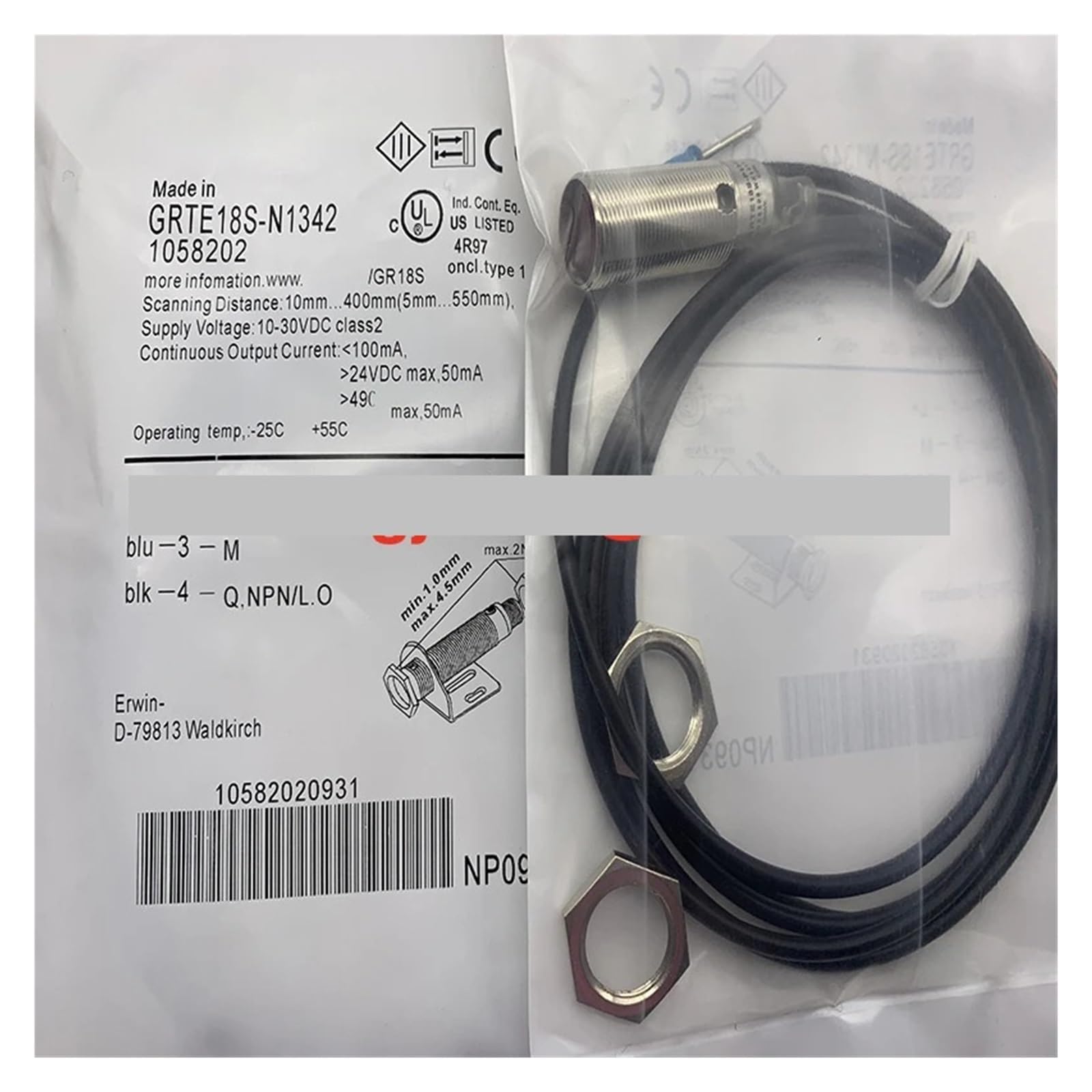 Cjkxpzmh One Color 1Pcs Photoelectric Switch Sensor Grte18s-N1117 Grte18s-N1147 Grte18s-P1137 Grte18s-N1137 Grte18s-P1367 Grte18s-N1367(Grte18s-P1137)