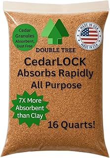 CedarLock All-Purpose Absorbent – Nature’s Heavy-Duty Spill Solution, Made from 100% Incense Cedar, Oil Spill Kit Granules, Organic Absorbent Granules, All Types Of Liquid Spills (1 Bag 16 Quarts)