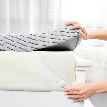 HOMRELEXA 3 Inch Queen Size Mattress Topper and Twin Size Mattress Topper Bundle, Cooling Gel & Bamboo Charcoal Memory Foam Mattress Topper for Back Pain Relief, Foam Bed Pad with Removable Cover