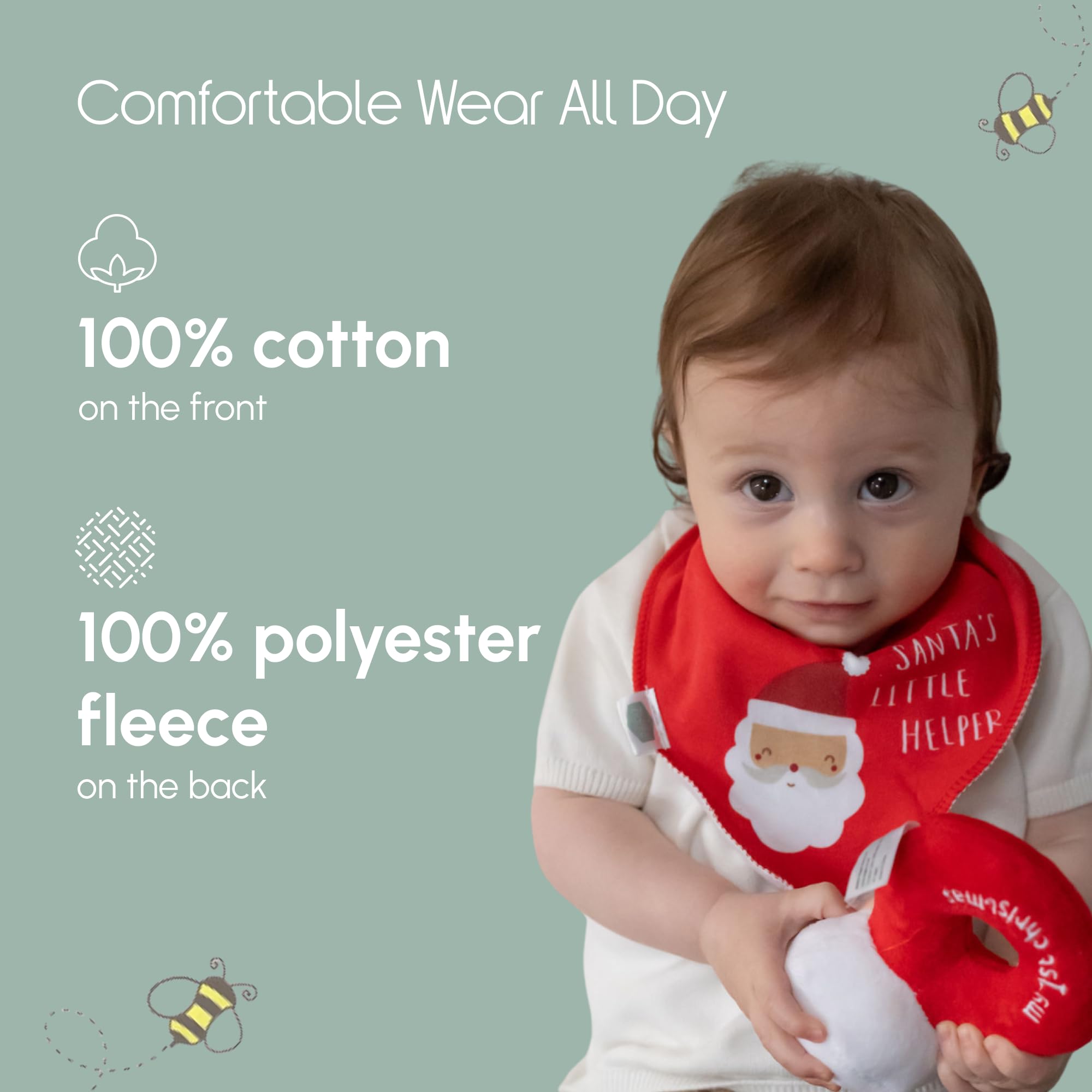 Bandana Dribble Bibs - Cotton Front Baby Bibs Newborn to 24 Months - Newborn Baby Gifts - Bibs For Comfortable Kids — view 67