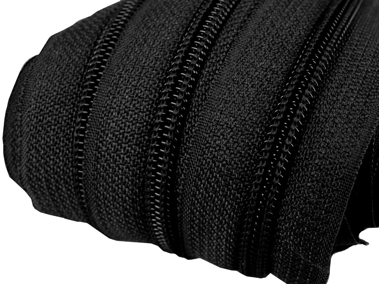 5 Fermetures éclair - 2 M Sans Fin - Rail De 5 Mm - Vendu Au Mètre, Divisible - Choix De Couleur, Polyester, Noir, 2 Mètres