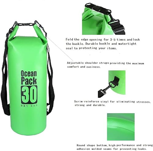 Miniatura 4 de Sportmusies Bolsa seca impermeable  Saco de compresión seca enrollable mantiene el equipo seco para kayak, playa, rafting, canotaje, senderismo,