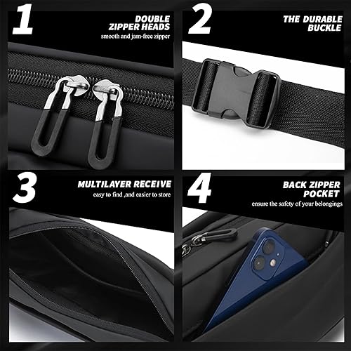 Miniatura 3 de Riñonera cruzada para hombres y mujeres, riñonera de moda con correa ajustable, para correr al aire libre, ciclismo, deportes, viajes, senderismo,