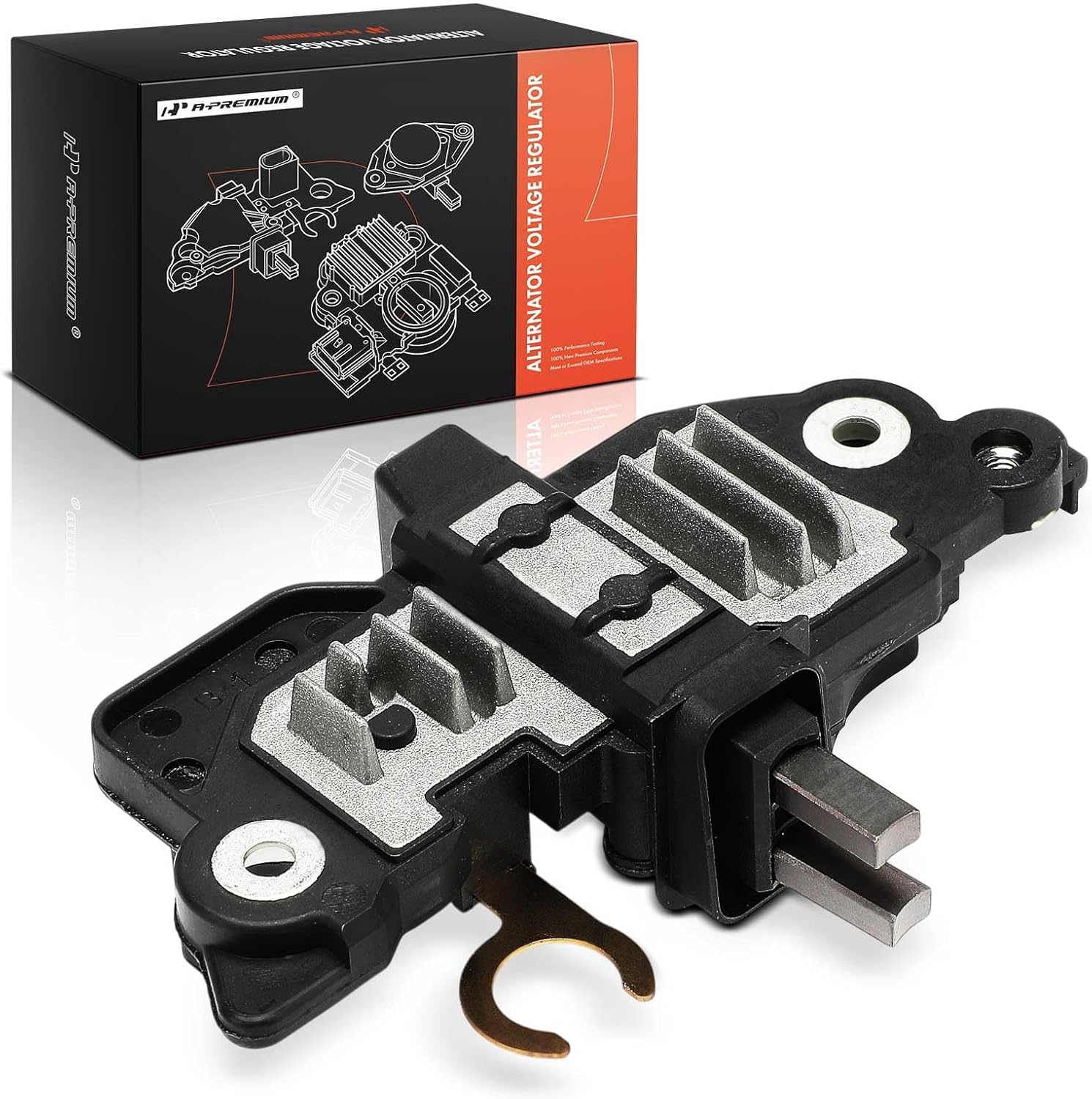 A-Premium Alternator Voltage Regulator Compatible with BMW 325Ci 325xi 330Ci 330xi 2001-2006, 325i 330i 2001-2005, X5 2001-2006, 525i 530i 2001-2005, X3 2004-2006, Z3 99-02, 14.6V A-Circuit, 2 Pins