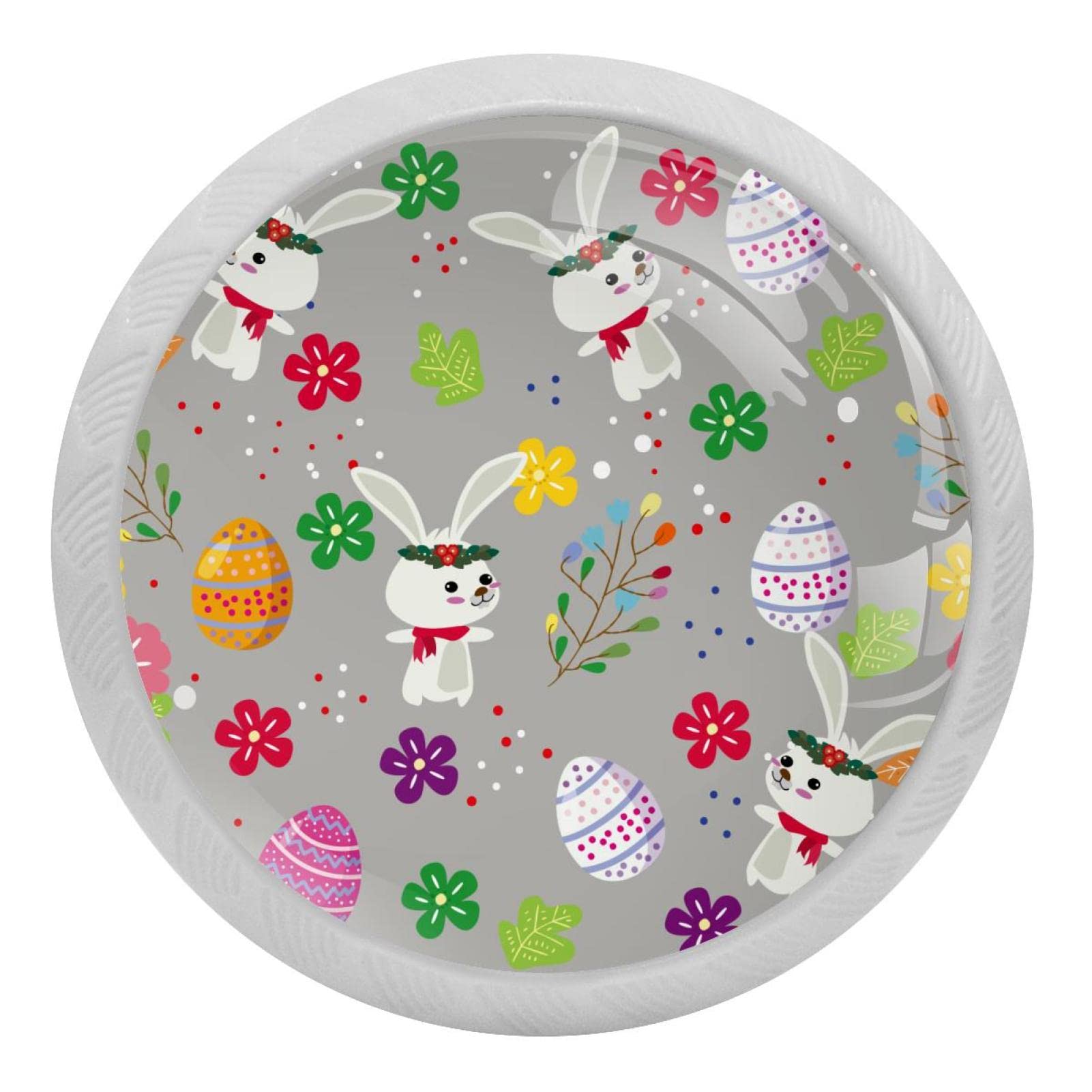 Bouton de placard fluorescent motif œuf de Pâques pour illuminer la chambre des enfants x4
