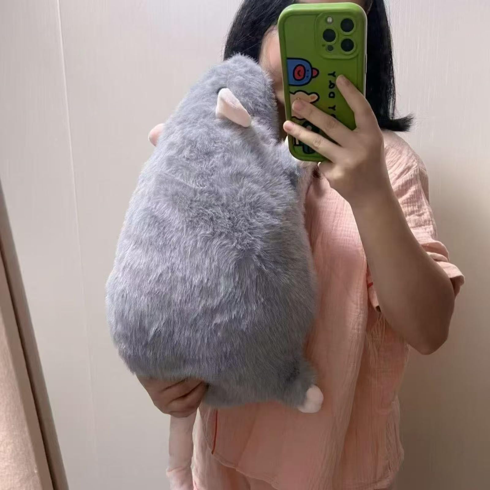 Mäuse Plüschtier Maus,Realistic Cute Rats Pillow,als Kuschel- Und Deko-Kissen, Weich Gefüllt, als Geschenk Oder Entspannungsbegleiter für Erwachsene (90cm,Grau)