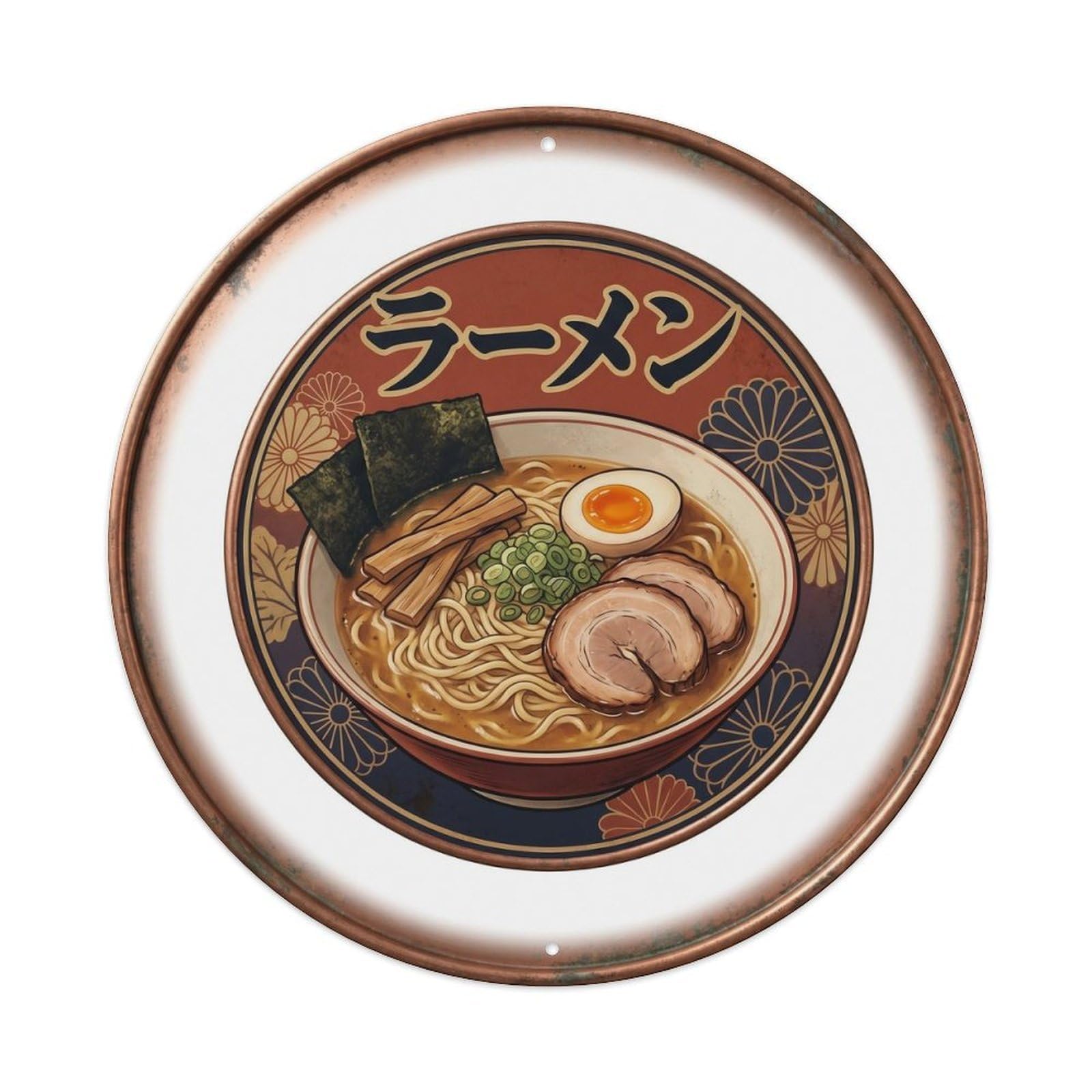 Cxhjca 8X8inch(20X20cm) Ramen Japanese Soup Bowl Classic Noodles Restaurant Metal Tin Sign