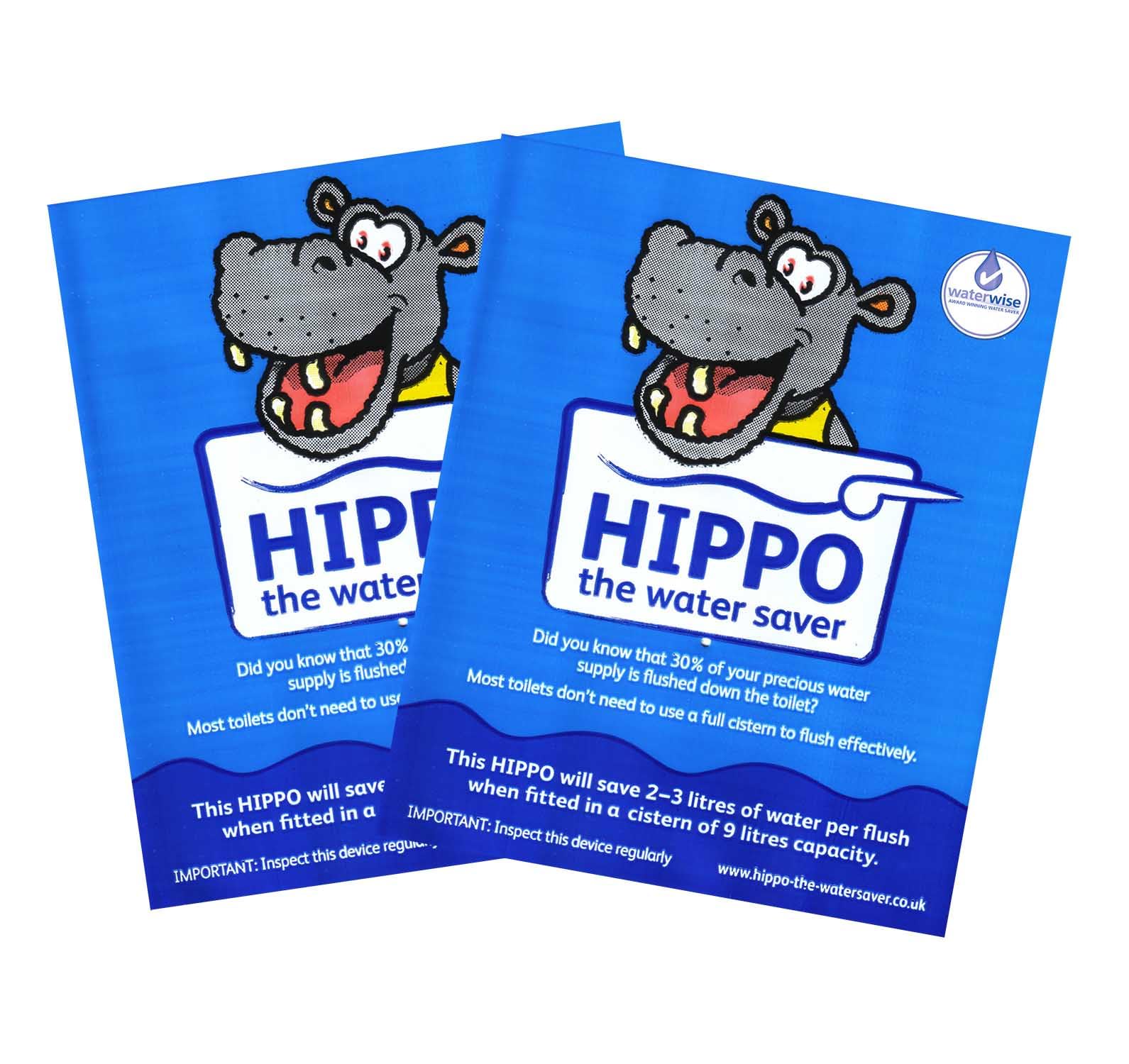 Hippo the Water Saver (not for Slimline cisterns) - Saves Water Each time You Flush (2, Blue 9l)