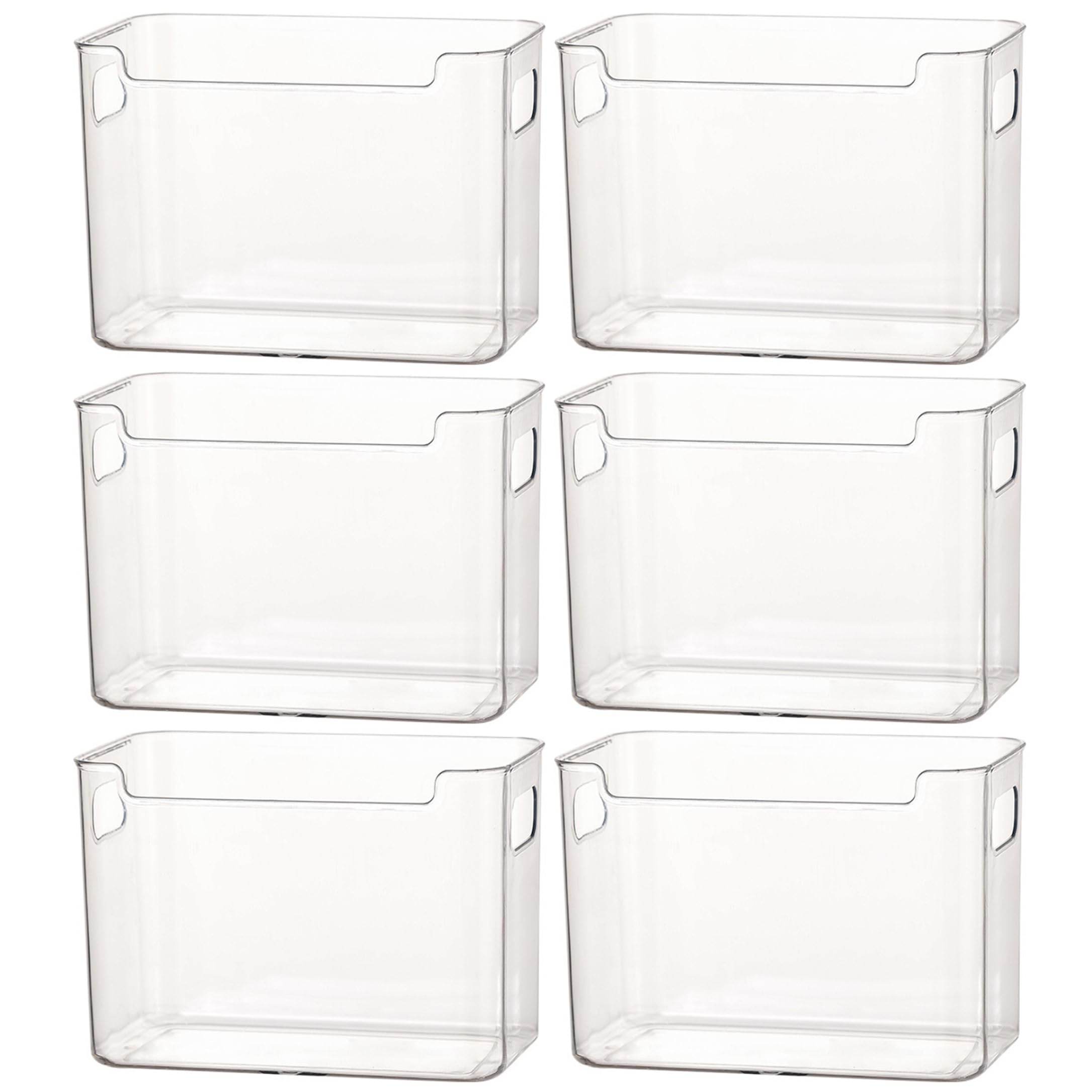 Bemonew Refrigerator Storage Bins, 6 Pack Transparent Freezer Storage Bins, Plastic Fridge Organizer, Large Side Door Containers