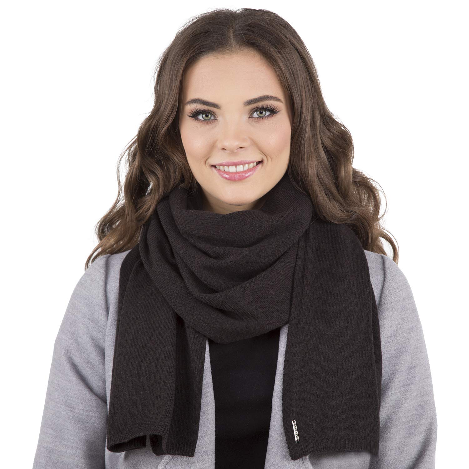 VIVISENCE Écharpe Femme Pour L'hiver L'automne Élégante Classique En Laine Et Acrylique Accessoire Mode Pour Hiver Tricot Doux Et Confortable 7102
