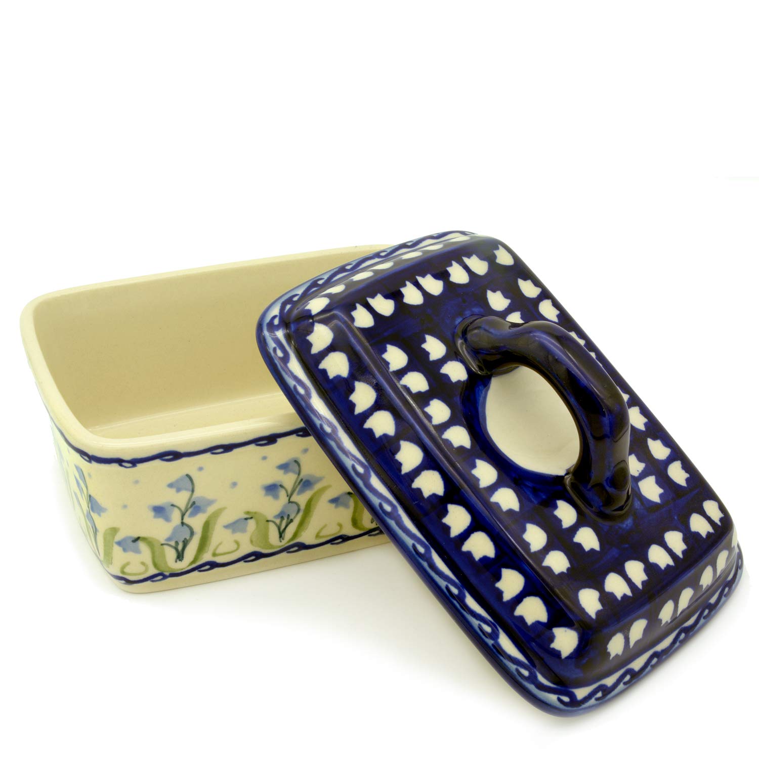 Bunzlauer Butterkästchen für 250 g Butter (Dekor Campanula)