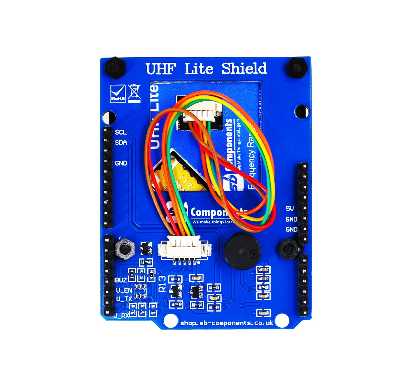 SB Components Ardi UHF Shield per scheda di sviluppo UNO R3 Comunicazione Wireless Ultra High Frequency UHF Board Expansion per Arduino Uno, Mega, ArdiPi & Ardi32 (versione EU/UK)