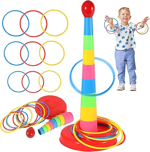 Kit de maquillaje infantil para niñas y juego de lanzamiento de anillos de plástico colorido