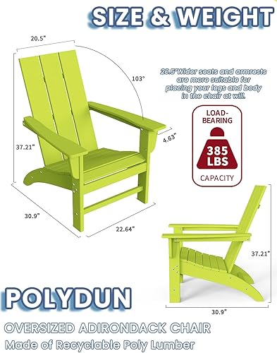 Miniatura 8 de POLYDUN Silla Adirondack sillas de plástico resistentes a la intemperie para exteriores fácil de montar y mantener para exteriores cubierta jardín