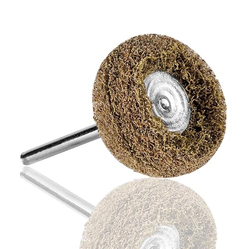 Miniatura 4 de Rocaris Ruedas de pulido abrasivo de grano 120 marrón de 1 pulgada para herramientas rotativas, vástago de 18 pulgadas (0.118 in), paquete de 50