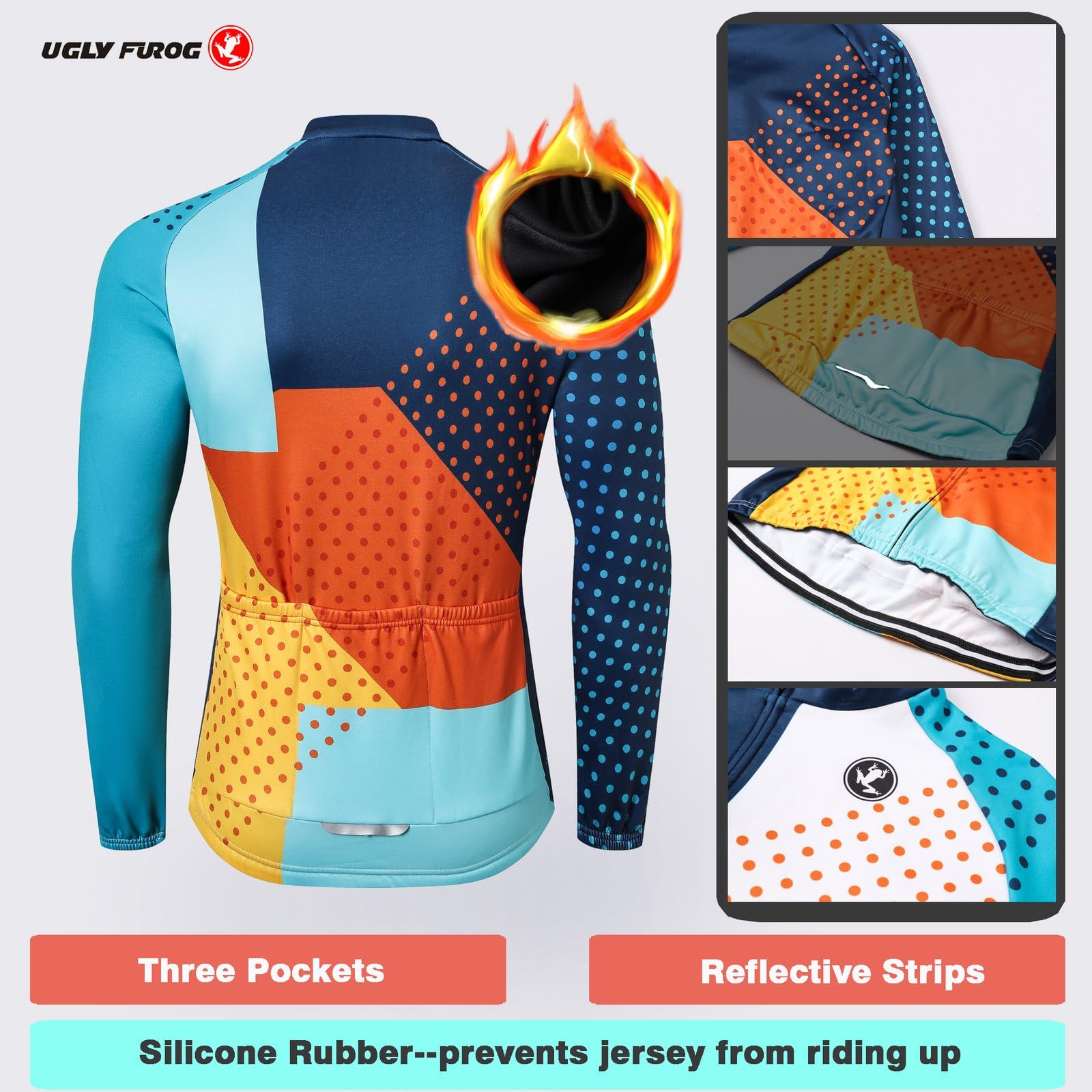 UGLY FROG Plaid Malerei Designs Winter MTB Radsport Trikots Shirts für Herren Pro Thermo Lang