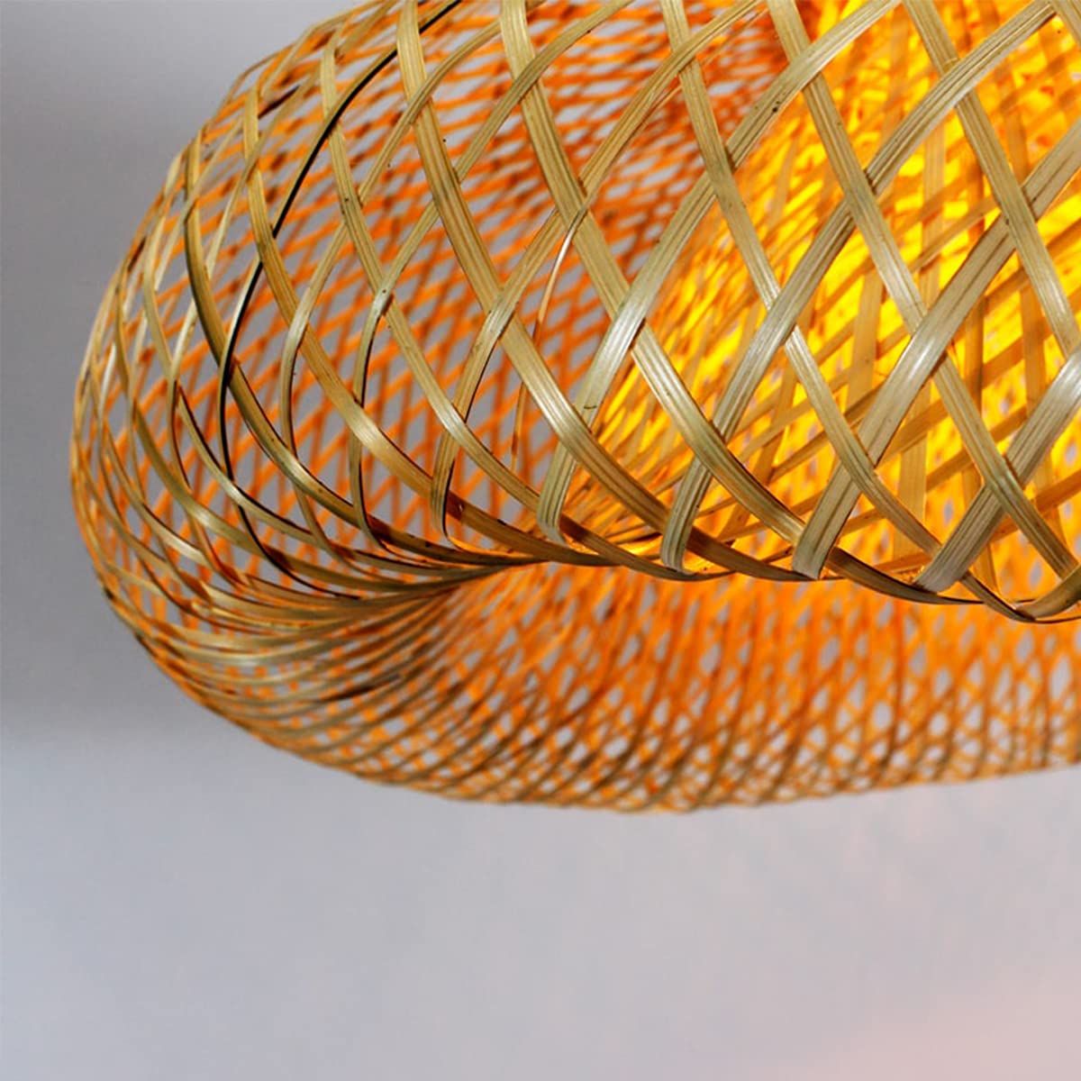 B·LED BARCELONA LED BarcelonaLED Rattan-Lampe, Hängeleuchte, handgefertigt mit Bambus-Rattan, Natur, dekorativ, asiatischer Vintage-Stil, kreativ für Wohnzimmer, Tee, Esszimmer, Bar Küche, Sockel E27
