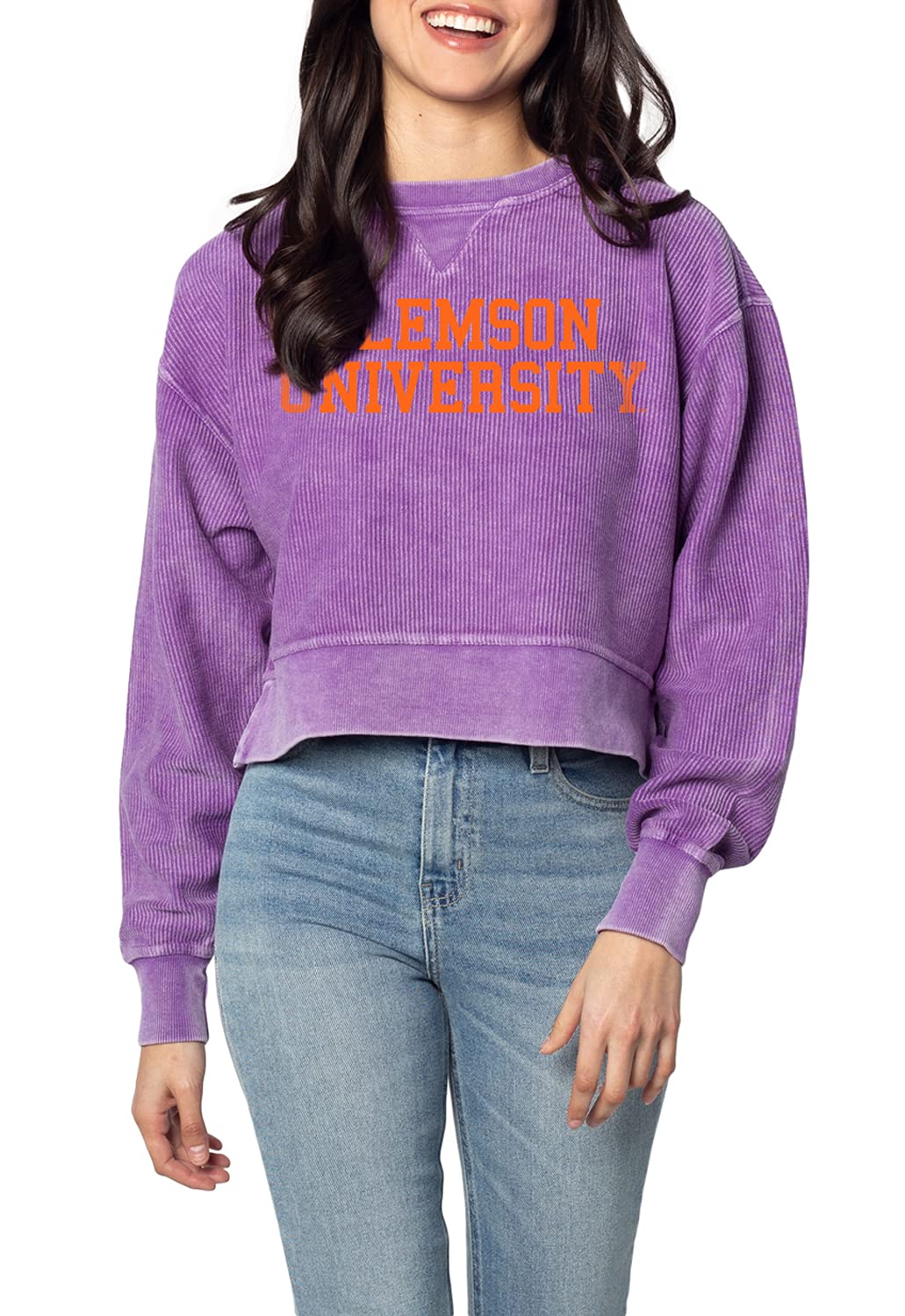 chicka-d NCAA womens Corded Boxy Pullover