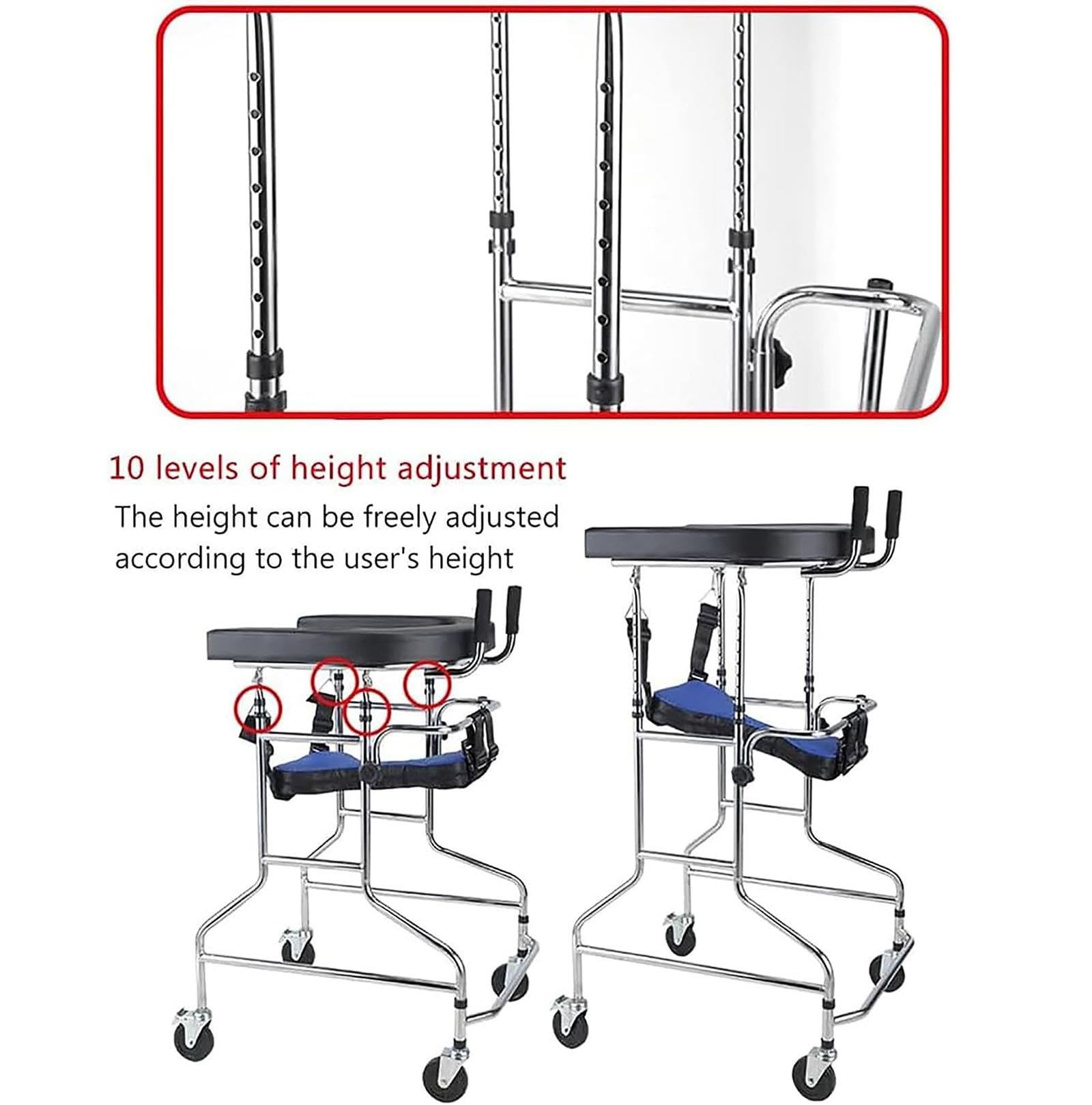 Andador Vertical for Personas Mayores con Asiento, Andador de 8 Ruedas