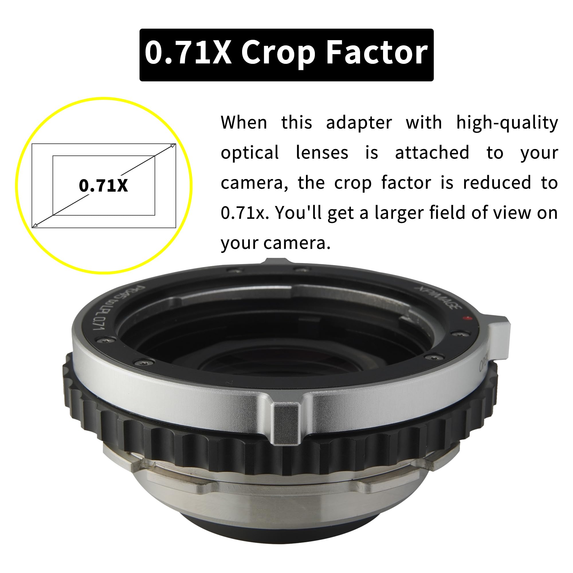 XPIMAGE 0.71X Optical Focal Reducer Adapter Ring for Pentax 645 Lens to LPL Cinema Camera