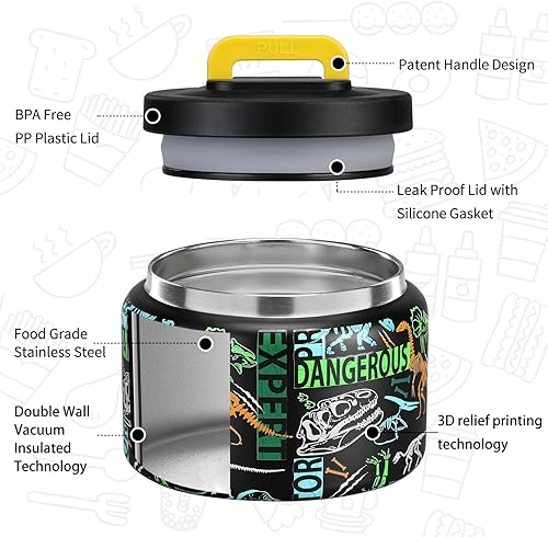 Miniatura 2 de MAISON HUIS Tarro térmico de sopa de 8 onzas con aislamiento al vacío de boca ancha, termo de acero inoxidable a prueba de fugas para alimentos