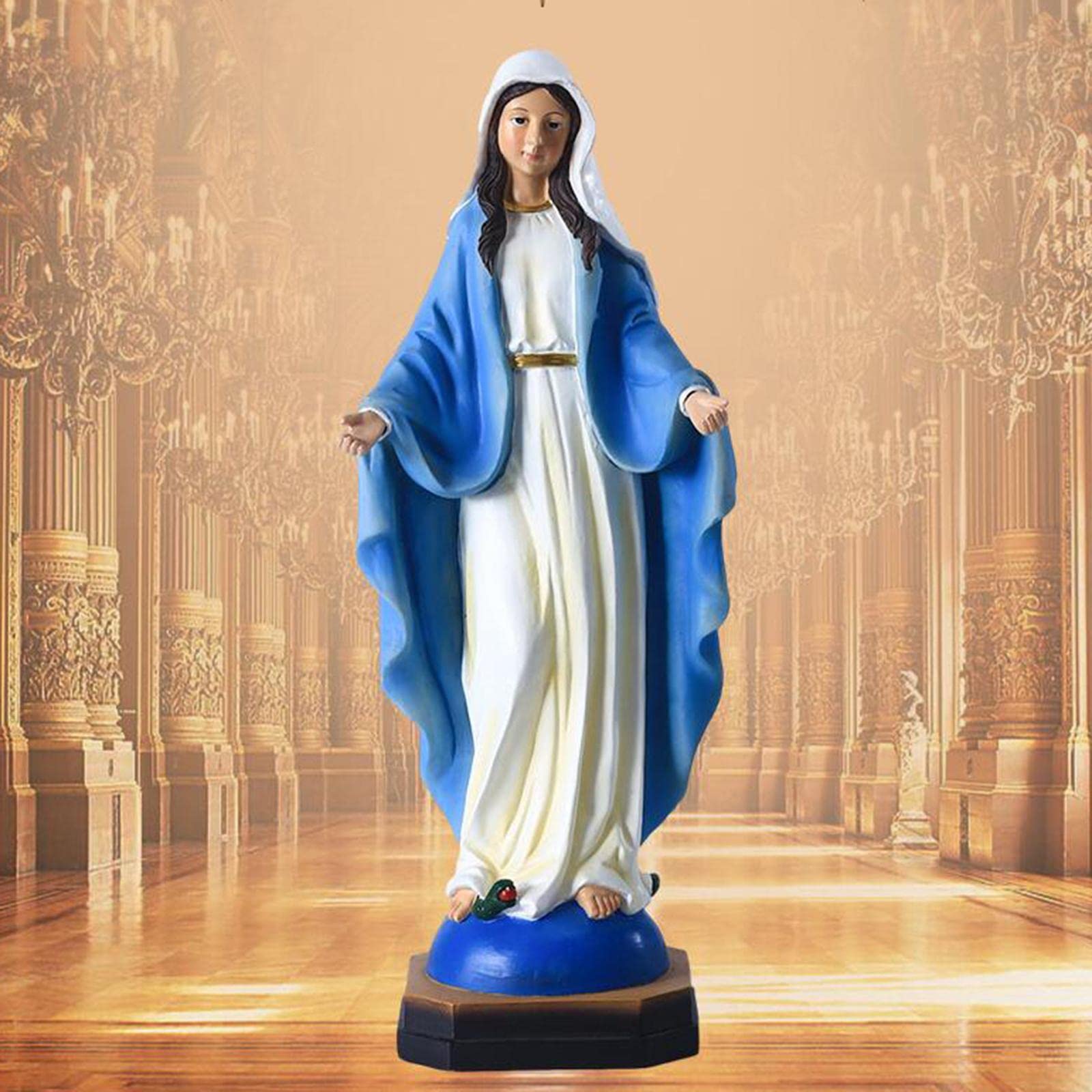 【美品】宗教美術　マリア　イエス　キリスト　金属　置物　工芸品　美術品A2897 神の御子 イエス・キリスト彫像 ブロンズ風アート彫刻 高さ 約28cm