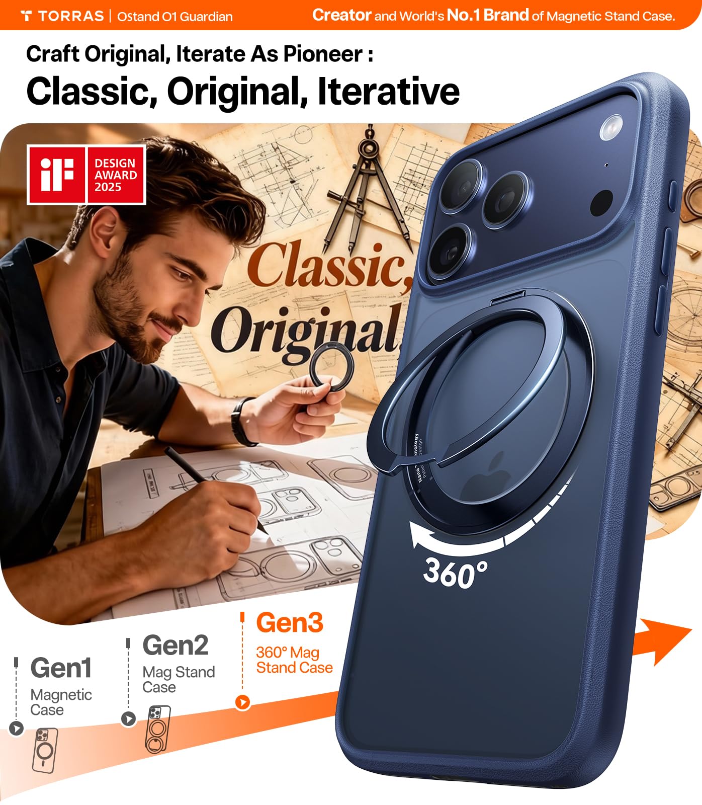 iPhoneアクセサリー TORRAS STAND CASE iPhone 17 pro max Amazon.com: TORRAS for iPhone 17 Pro Case with Stand, Fit for