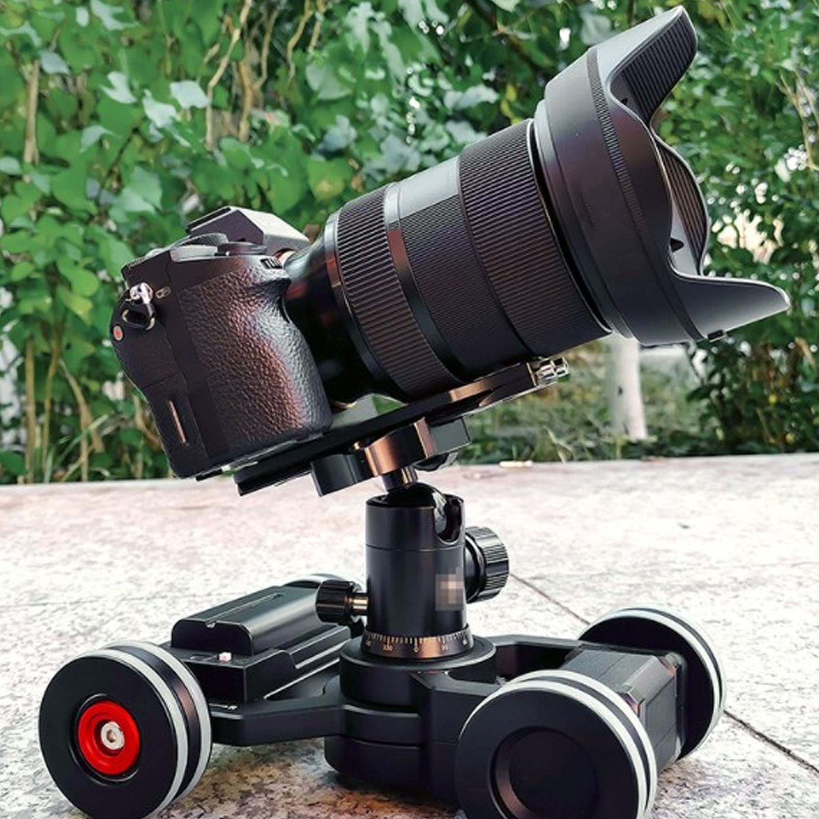 VBESTLIFE Kamera-Video-Transportwagen, Telefon-Kamera-Video-Elektroauto 4-Rad-Motorschlitten, mit 3/8-Zoll-Schraube, 5 Kg Last, APP-Steuerung