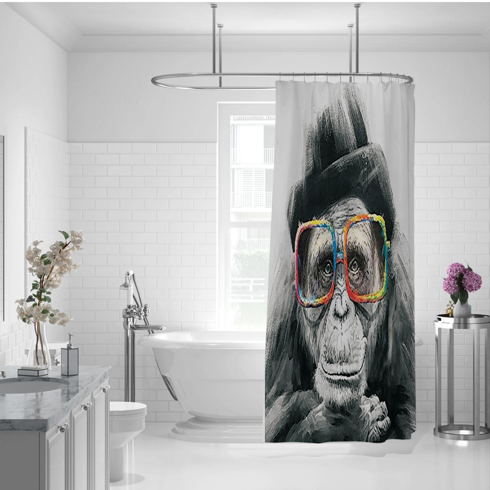Cortina De Ducha Con Diseño De Pájaros Tropicales, Hojas Verdes De Loro, Antimoho, Impermeable, Lavable, Con 12 Ganchos | Leroy Merlin