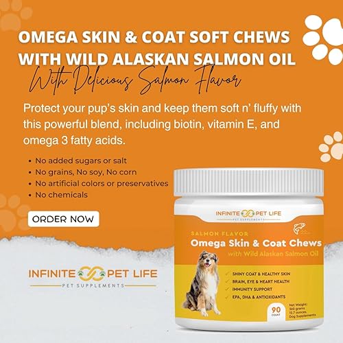Miniatura 2 de Sabor a salmón, Omega Skin & Coat Soft Chews con aceite de salmón salvaje de Alaska